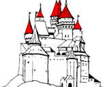 Desenho Castelo medieval pintado por samya
