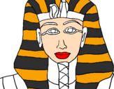Desenho Tutankamon pintado por EGITO