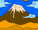 Desenho Monte Fuji pintado por Beth