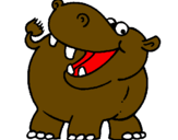 Desenho Hipopótamo pintado por kaio
