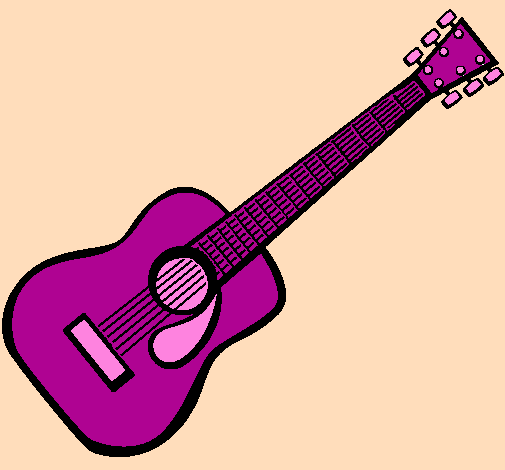 Desenho Guitarra espanhola II pintado por primas rebeldes