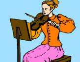 Desenho Dama violinista pintado por sara