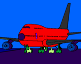 Desenho Avião em pista pintado por GUILHERME