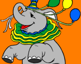 Desenho Elefante com 3 balões pintado por rafael barreto