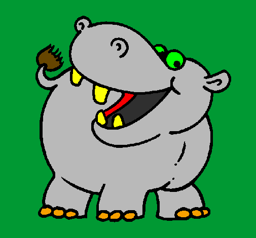 Desenho Hipopótamo pintado por HIPOPÓTAMO