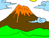Desenho Monte Fuji pintado por pj