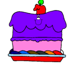 Desenho Bolo de aniversário pintado por stefany