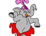 Desenho Elefante a dançar pintado por spairal