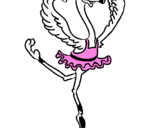 Desenho Avestruz em ballet pintado por PolySport