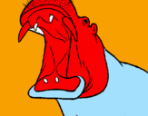 Desenho Hipopótamo com a boca aberta pintado por Cainã