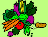 Desenho verduras pintado por natalia