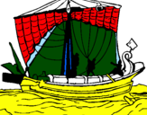 Desenho Barco romano pintado por luisa
