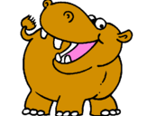 Desenho Hipopótamo pintado por HIPINHO
