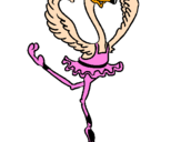 Desenho Avestruz em ballet pintado por PolySport