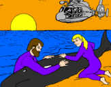 Desenho Resgate baleia pintado por emmelli