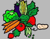Desenho verduras pintado por Jessicãh