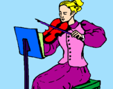 Desenho Dama violinista pintado por thy