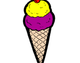 Desenho Cone de gelado pintado por susana