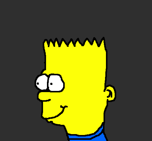 Desenho Bart pintado por caio