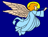Desenho Anjo com grandes asas pintado por Beth