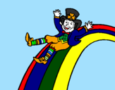 Desenho Duende no arco-íris pintado por clara     