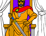 Desenho Cavaleiro rei pintado por piupiu
