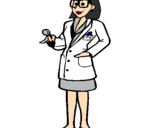 Desenho Doutora com óculos pintado por fatima