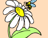 Desenho Margarida com abelha pintado por Magui