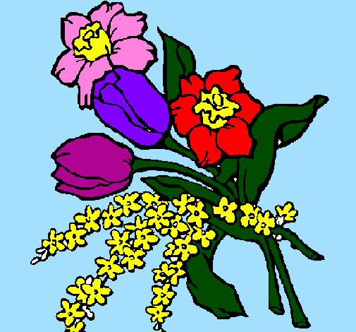 Desenho Ramo de flores pintado por arlindo