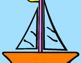 Desenho Barco veleiro pintado por SARAH BEATRIZ N M
