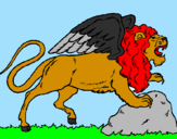 Desenho Leão alado pintado por matheus
