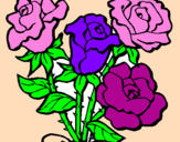 Desenho Ramo de rosas pintado por floriano