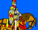 Desenho Cavaleiro a cavalo pintado por lais samos r