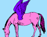 Desenho Pégaso pintado por cavalo lilas