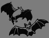 Desenho Um par de morcegos pintado por camba