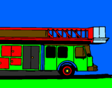 Desenho Camião de bombeiros com escada pintado por gustavo lima