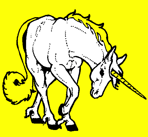 Desenho Unicórnio bravo pintado por cavalo alado