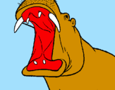 Desenho Hipopótamo com a boca aberta pintado por FEMEA CABRA MACHO