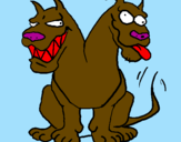 Desenho Cão de duacabeças pintado por dragon ball z