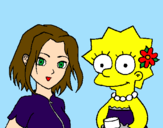 Desenho Sakura e Lisa pintado por feliz