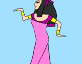 Desenho Bailarina egipcia  pintado por primas rebeldes