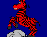 Desenho Zebra a saltar pedras pintado por kerolaine