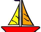Desenho Barco veleiro pintado por iara