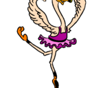 Desenho Avestruz em ballet pintado por luci