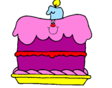 Desenho Bolo de aniversário pintado por erica
