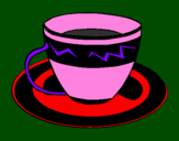 Desenho Taça de café pintado por victor manuel e emilly nm