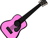 Desenho Guitarra espanhola II pintado por violao pink black