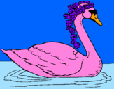 Desenho Cisne com flores pintado por jose carlos 