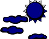 Desenho Sol e nuvens 2 pintado por enzo