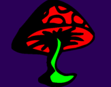 Desenho cogumelo venenoso pintado por paloma